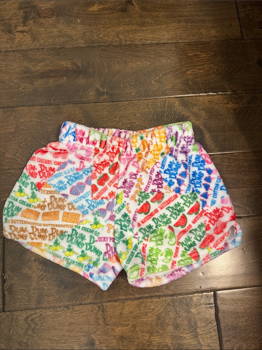 Kids Rainbow Candy Print Plush Pajama Shorts